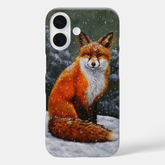 Coques Case-Mate iPhone Fox rouge mignon dans la neige en baisse (Verso)