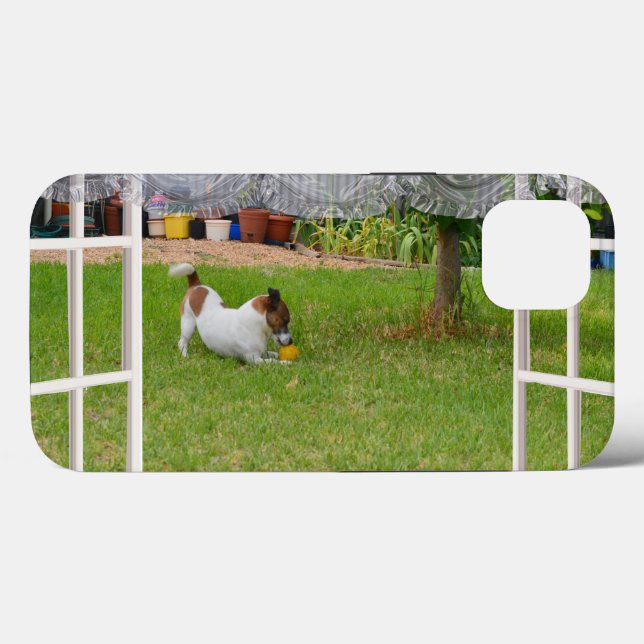 Coques Case-Mate iPhone Fox Terrier Play Ball, (Verso (horizontal))