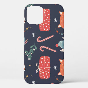 Case-Mate iPhone Case Foxes et cadeaux : Noël Motif sans couture