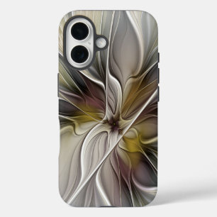Coque Pour iPhone 16 Fractal floral, fleur de fantaisie aux couleurs de