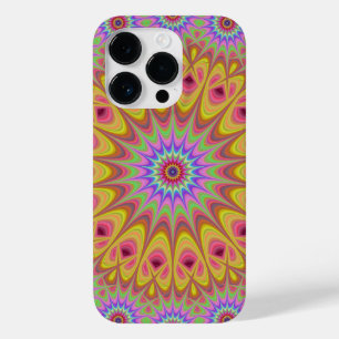 Coque Pour iPhone 14 Pro Fractal Mandala Floral Psychedelic Retro