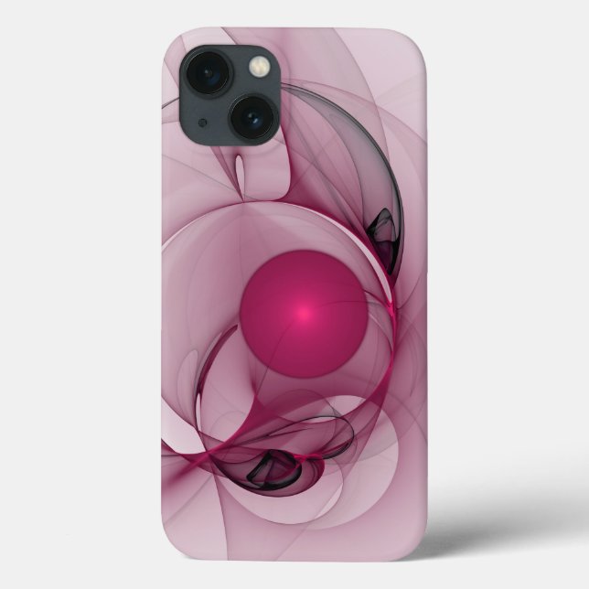 Coques Case-Mate iPhone Fractal, moderne Berry Abstrait Art rose (Verso)