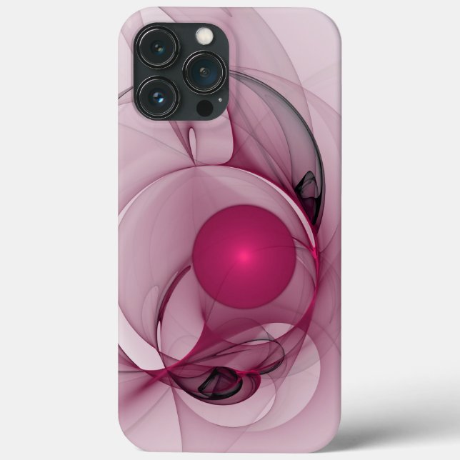 Coques Case-Mate iPhone Fractal, moderne Berry Abstrait Art rose (Verso)