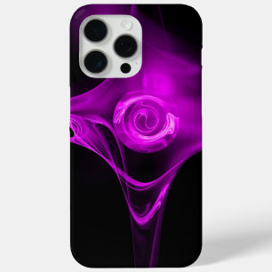 Coque iPhone 15 Pro Max FRACTAL ROSE, Violet violet noir