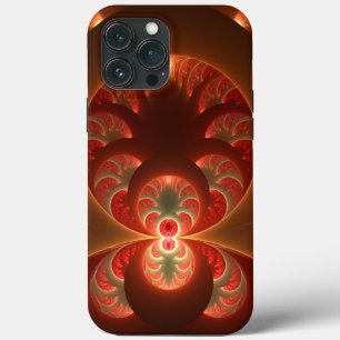 Case-Mate iPhone Case Fractale orange rouge moderne abstraite lumineuse