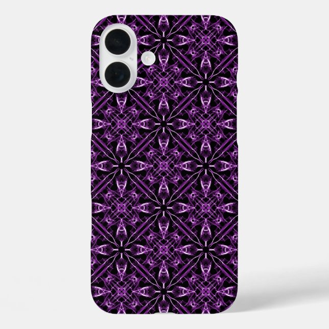 Coques Case-Mate iPhone Fractale violette victorienne (Verso)