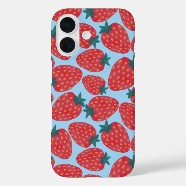Coques Case-Mate iPhone Fraise bleu (Verso)