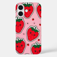Fraise souriante Cute Kawaii