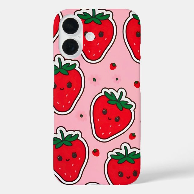 Coques Case-Mate iPhone Fraise souriante Cute Kawaii (Verso)
