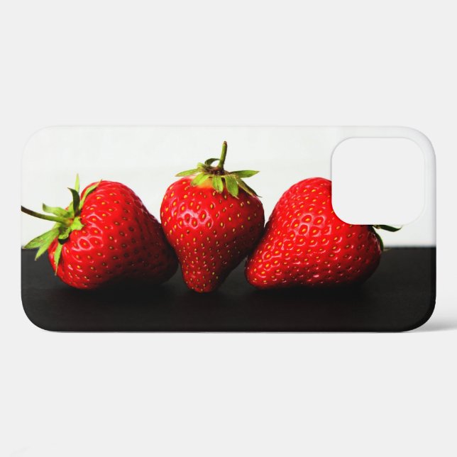 Coques Case-Mate iPhone Fraises Blancs Sur Iphcna Noir (Verso (horizontal))
