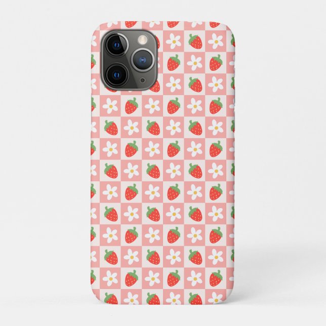 Coques Case-Mate iPhone Fraises et fleurs sucrées (Dos)