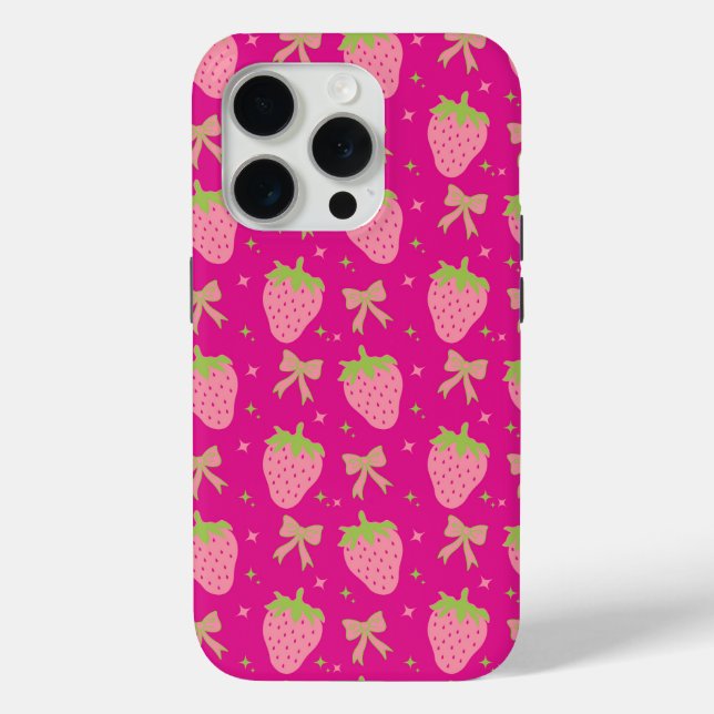 Coques Case-Mate iPhone Fraises et vaches roses et vertes (Verso)