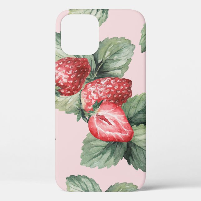 Coques Case-Mate iPhone Fraises mûres d'été : Aquarelle rose (Verso)