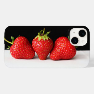 Coque Pour iPhone 14 Fraises Sur Le Noir Sur L'Ipha Blanc