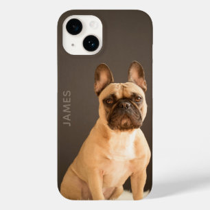 Coque Pour iPhone 14 Français Bulldog Nom personnalisé   Chien