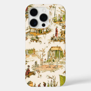 Coques iPhone 16 Pro Français Creme Toile Chinoiserie Style Rustique