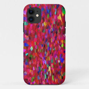 Coque iPhone 11 Frange Confetti en rouge