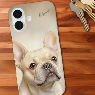 Coque Pour iPhone 16 French Bulldog Personnalisé Cream Frenchie