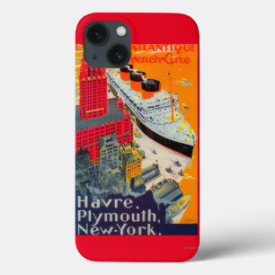 Case-Mate iPhone Case French Line Travel Poster, Havre to Plymouth, NY