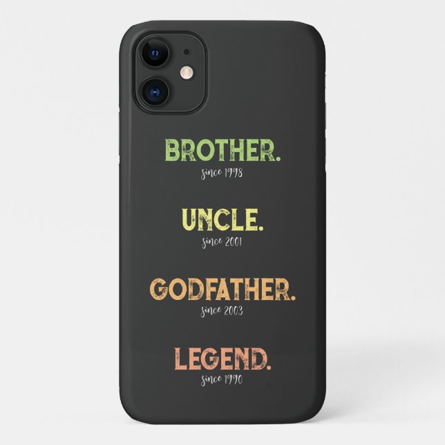 Coques Case-Mate iPhone Frère oncle Parrain Légende depuis l'année (Dos)