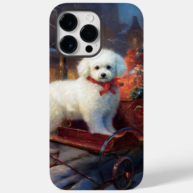Coques Case-Mate iPhone Frise de Bichon Frise Festin de Noël (Verso)