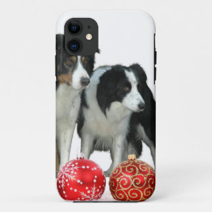 Coque Case-Mate Pour iPhone Frontière Chiens de Collie avec des ornements roug