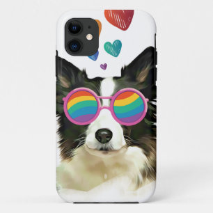Case-Mate iPhone Case Frontière Collie Chien avec Coeurs Saint-Valentin