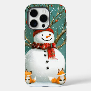 Coques iPhone 16 Pro Frosty Winter Whimsical Snowman Fox Wonderland