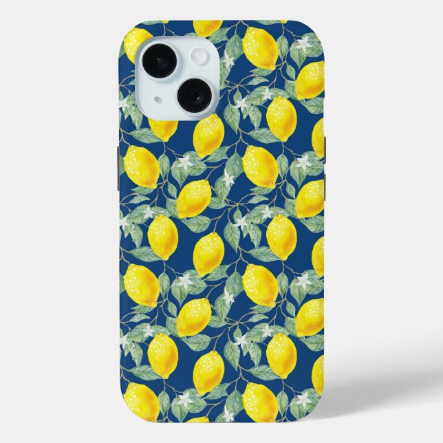 COQUES Case-Mate iPhone FRUITS CITRONS FOND BLEU (Verso)