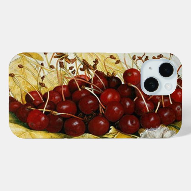 COQUES Case-Mate iPhone FRUITS DE SAISON / CHERRIES ET CARNATIONS (Verso (horizontal))