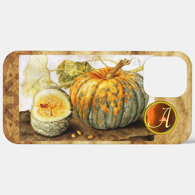 COQUES Case-Mate iPhone FRUITS DE SAISON / MONOGRAM CITROUILLE (Retour (horizontal))