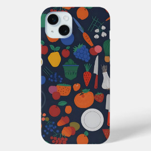 Coque iPhone 15 Mini Fruits et légumes Cuisine Thème Téléphone Case