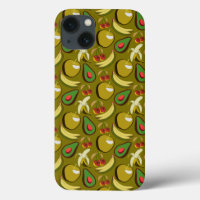 Fruits tropicaux sans soudure motif jaune