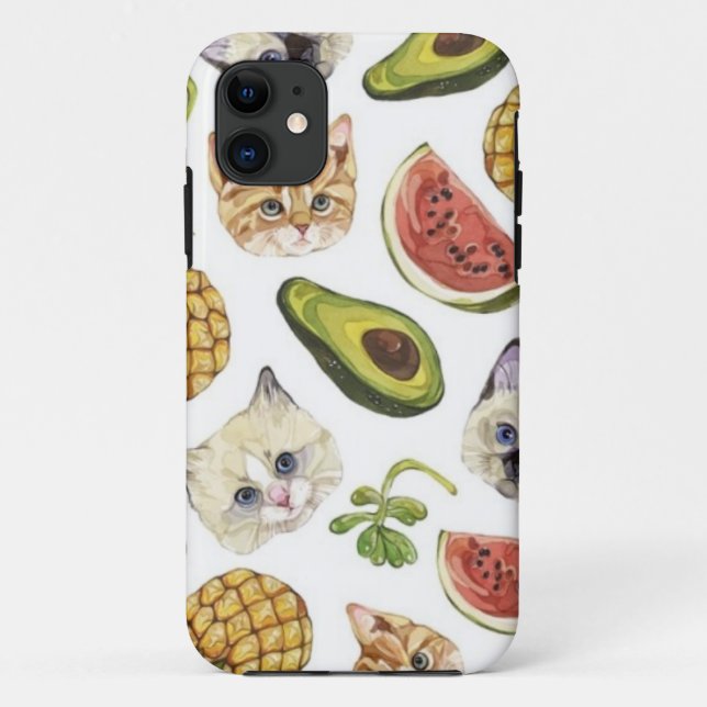 Coques Case-Mate iPhone Fruity Kitty et Avocado iPhone 5/5S, à peine là (Dos)