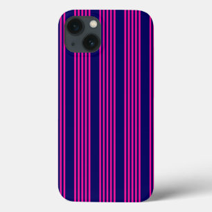 Case-Mate iPhone Case Fuchsia et bleu marine cinq bandes motif