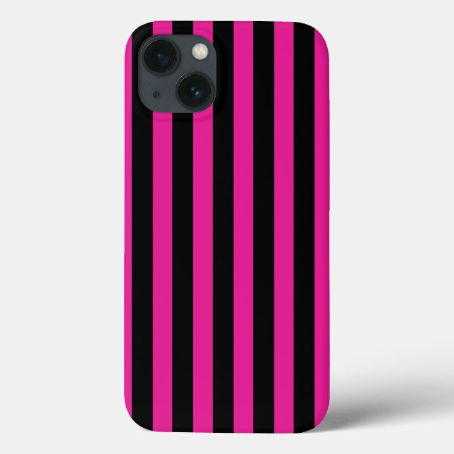 Coques Case-Mate iPhone Fuchsia et noir bonbons rayures Coque-Mate iPhone  (Verso)