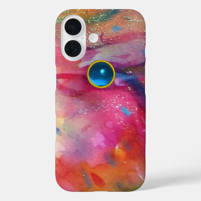 Coques Case-Mate iPhone FUCHSIA ROSE ABSTRAITE pierre saphir bleu (Verso)