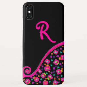Case-Mate iPhone CASE FUCHSIE ROSE NOIR DÉCO MONOGRAM ABSTRAIT