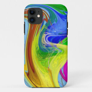 Coque iPhone 11 Fumée arc-en-ciel liquide