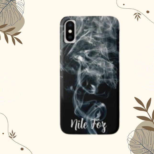 Coques Case-Mate iPhone Fumer Abstrait Arrière - plan de fumées, Votre nom (Créateur téléchargé)