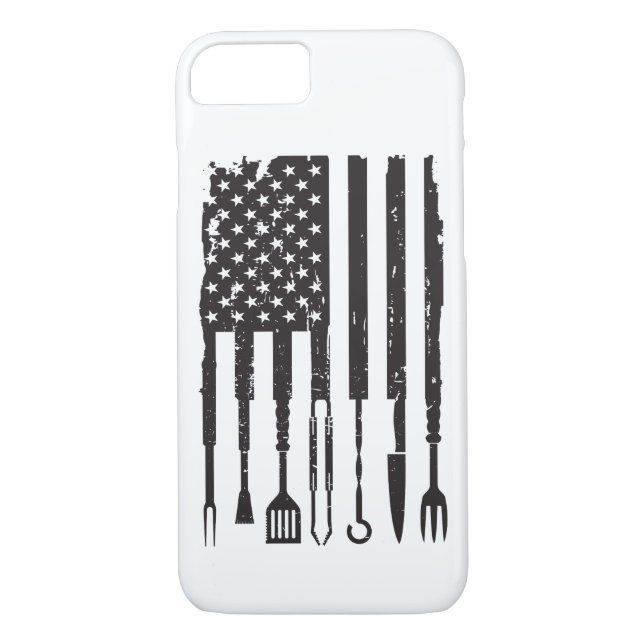 Coques Case-Mate iPhone Fumeur de BBQ grillant des cadeaux de drapeau (Dos)
