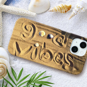 Coque Pour iPhone 15 Fun Beach Sand Seashells Good Vibes Citation Photo