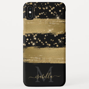 Case-Mate iPhone Case Fun Black Gold Parties scintillant Script Monogram
