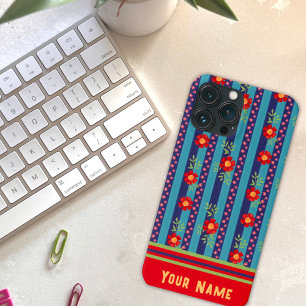 Case-Mate iPhone Case Fun Blue Stripe Flowity Motif Inspirivity