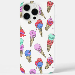 Coques iPhone 16 Pro Max Fun Melty Summer Goth Crâne glace crème pastel bla