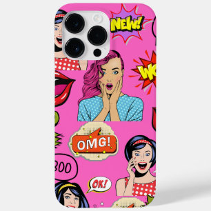 Coque Pour Pour iPhone 14 Pro Max Fun pop art Vibrant artwork mignon Fils rose