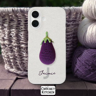 Coque Pour iPhone 16 Fun Purple Moderne Minimal Crochet Nom de l'auberg