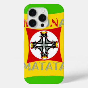 Coque iPhone 15 Pro Fun Rasta couleur rouge or vert