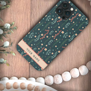 Case-Mate iPhone Case Fun rose Turquoise Fleurs Moderne Nom Inspiribilit