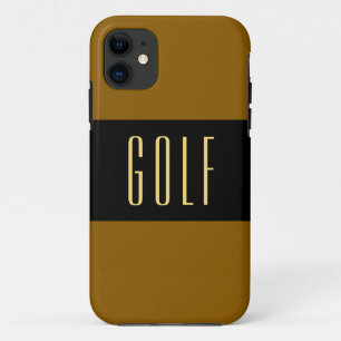 Case-Mate iPhone Case Fun Sleek Golden Brown Black Band Slim GOLF Texte